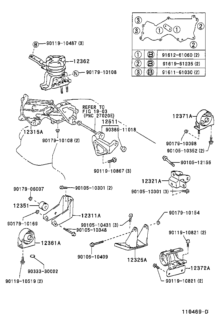 12315-74160 BRACKET, ENGINE MOUNTING, RH(FOR TRANSVERSE ENGINE) product image