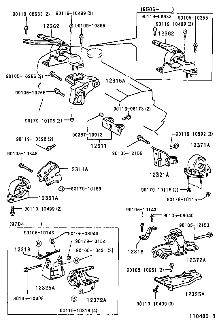 12361-64210 INSULATOR, ENGINE MOUNTING, FRONT(FOR TRANSVERSE ENGINE) product image