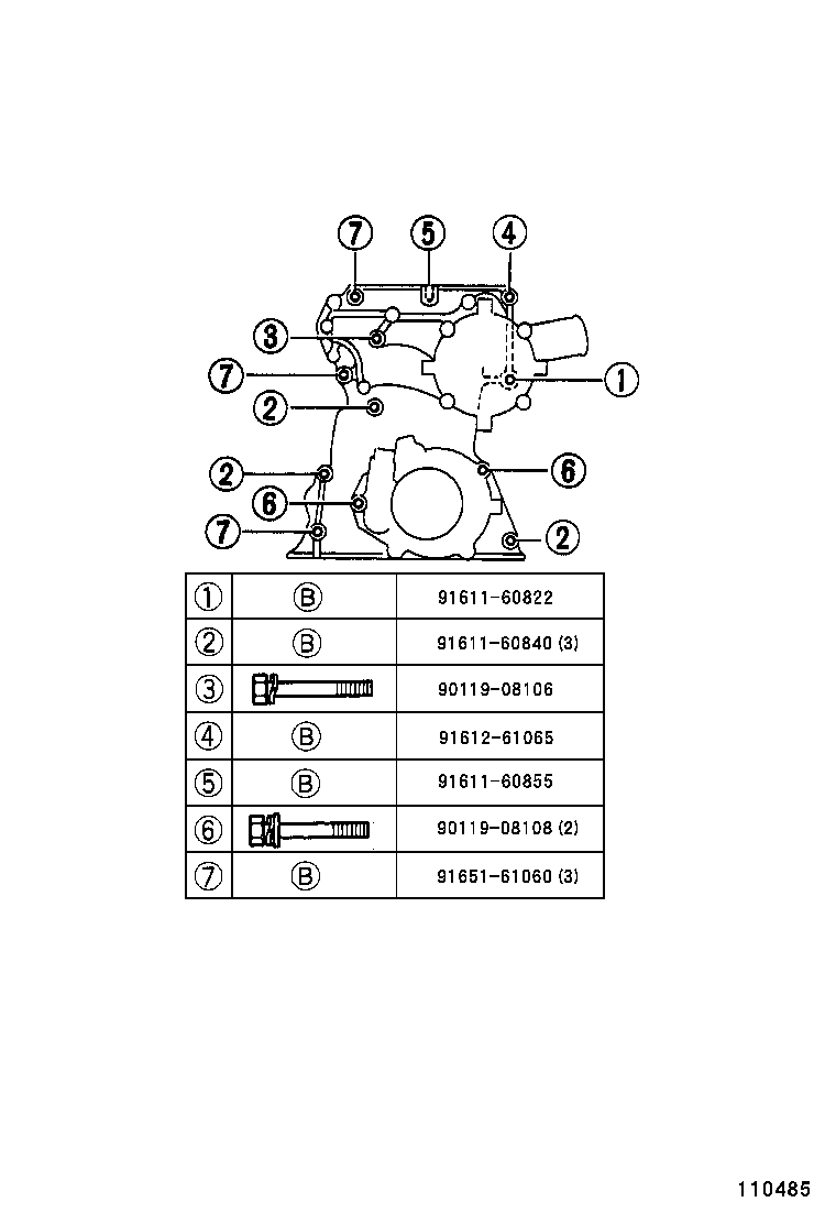 90116-08376 BOLT, STUD(FOR TIMING GEAR COVER) product image