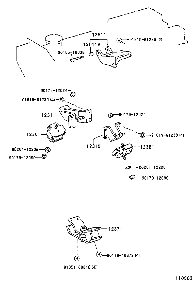 12311-17021 BRACKET, ENGINE MOUNTING, FRONT NO.1 RH product image