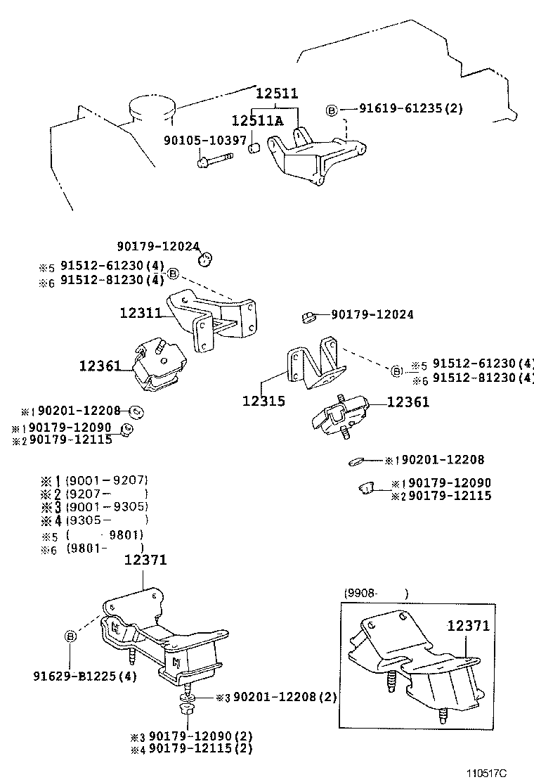 12311-17021 BRACKET, ENGINE MOUNTING, FRONT NO.1 RH product image