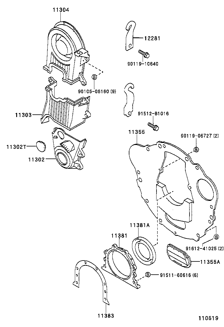 11302-02080 COVER SUB-ASSY, TIMING CHAIN OR BELT product image