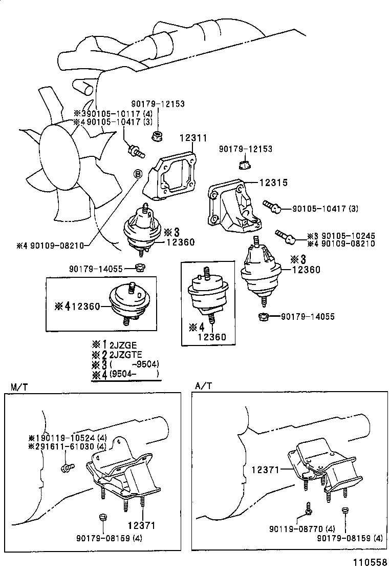 12360-46111 INSULATOR ASSY, ENGINE MOUNTING, FRONT product image