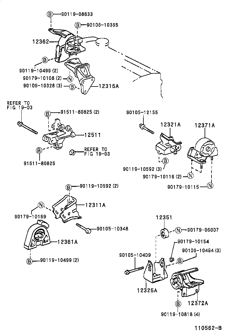 12361-53010 INSULATOR, ENGINE MOUNTING, FRONT(FOR TRANSVERSE ENGINE) product image