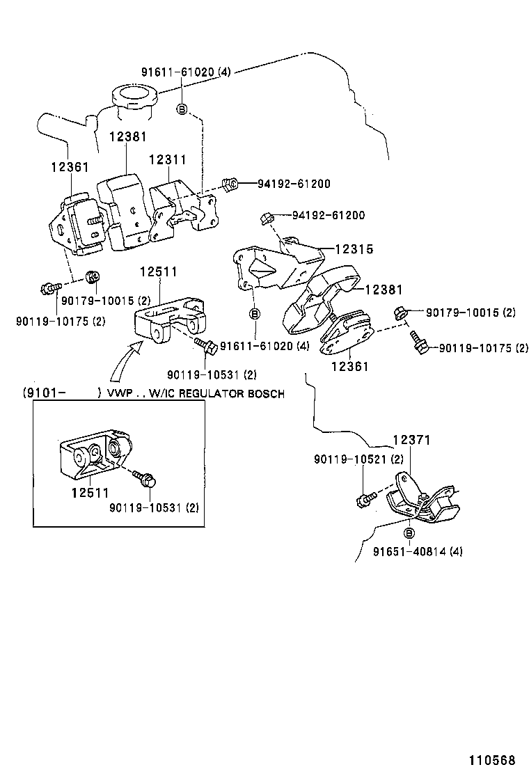 12501-72010 BRACKET, ALTERNATOR, NO.1 product image