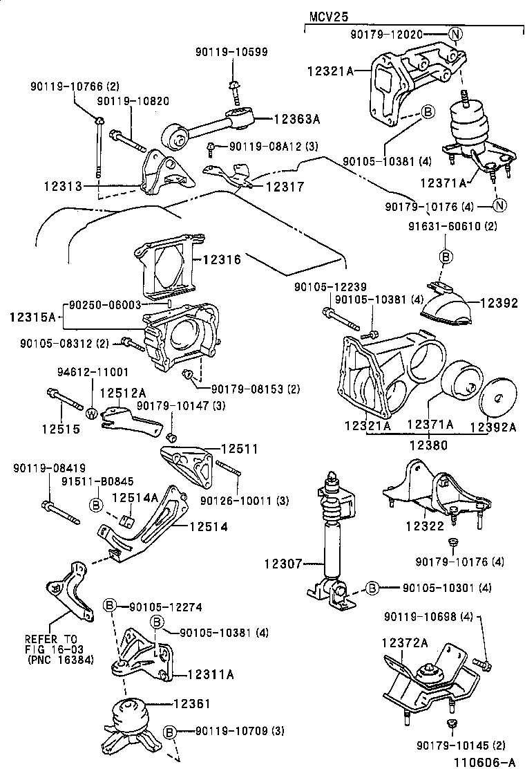 12361-74440 INSULATOR, ENGINE MOUNTING, FRONT(FOR TRANSVERSE ENGINE) product image