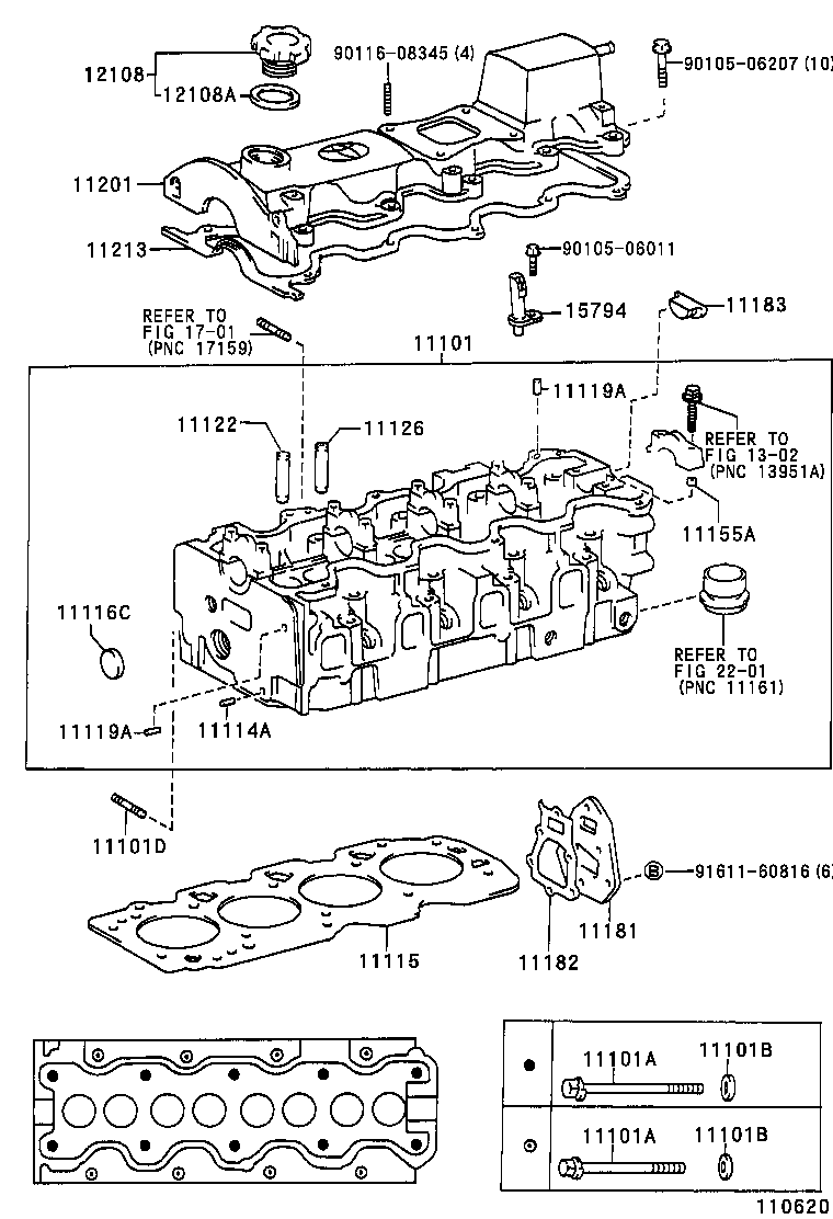 11101-64261 HEAD SUB-ASSY, CYLINDER product image