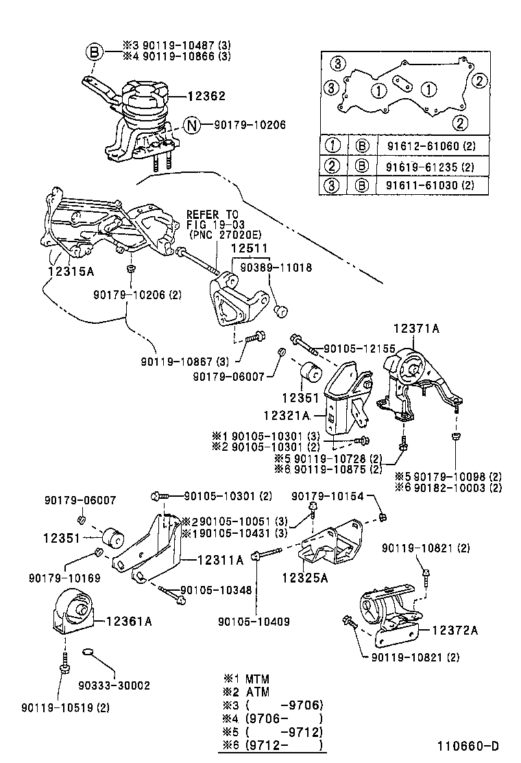 12361-16320 INSULATOR, ENGINE MOUNTING, FRONT(FOR TRANSVERSE ENGINE) product image