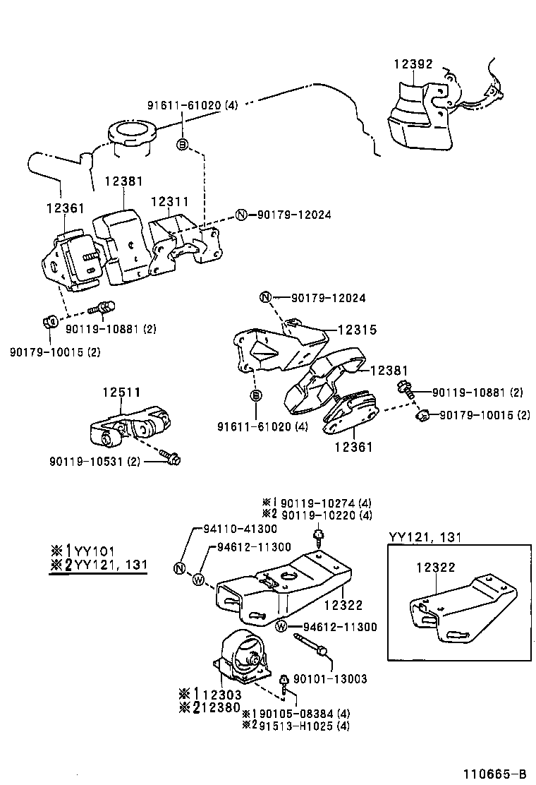 12321-54040 BRACKET, ENGINE MOUNTING, REAR, NO.1 product image