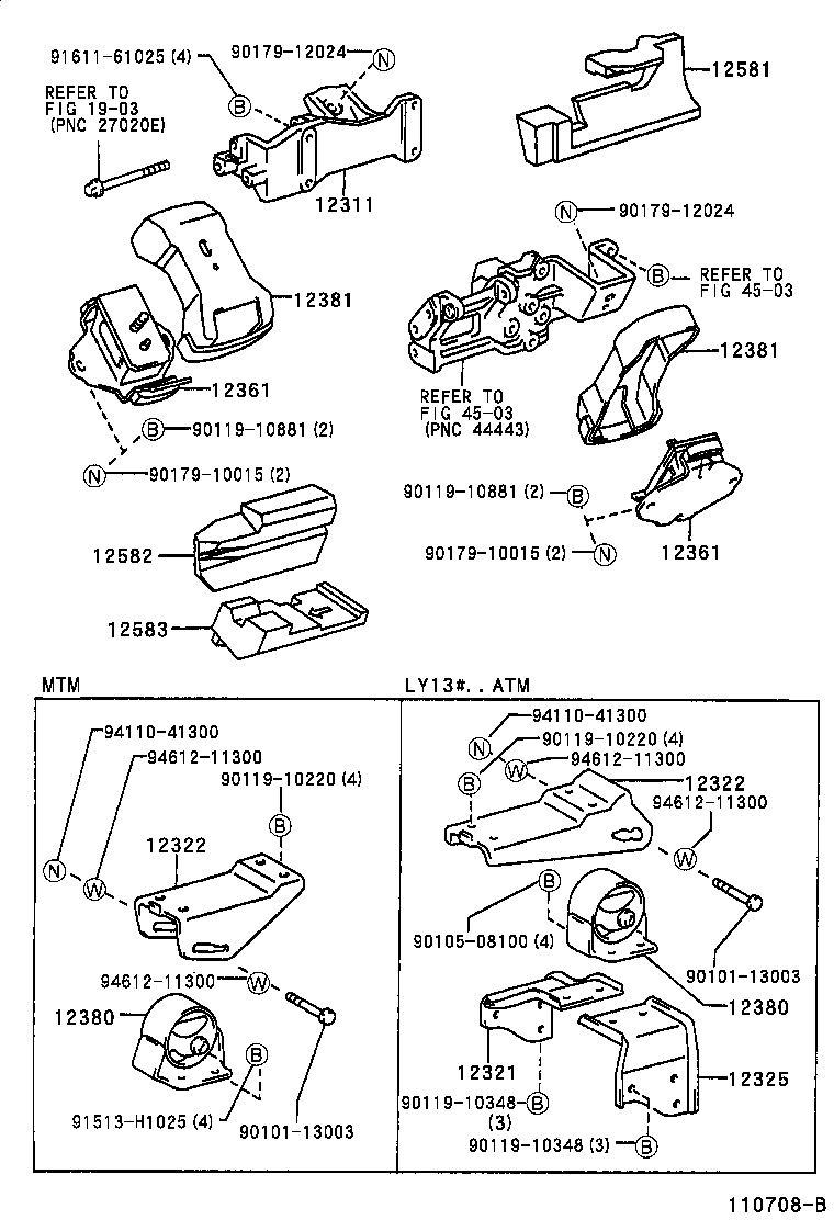12321-54040 BRACKET, ENGINE MOUNTING, REAR, NO.1 product image