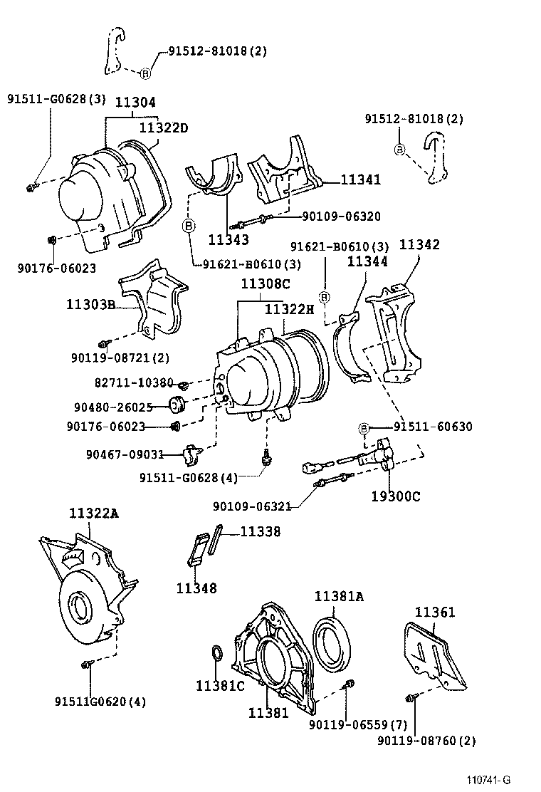 11304-46100 COVER, SUB-ASSY, TIMING BELT, NO.3 product image