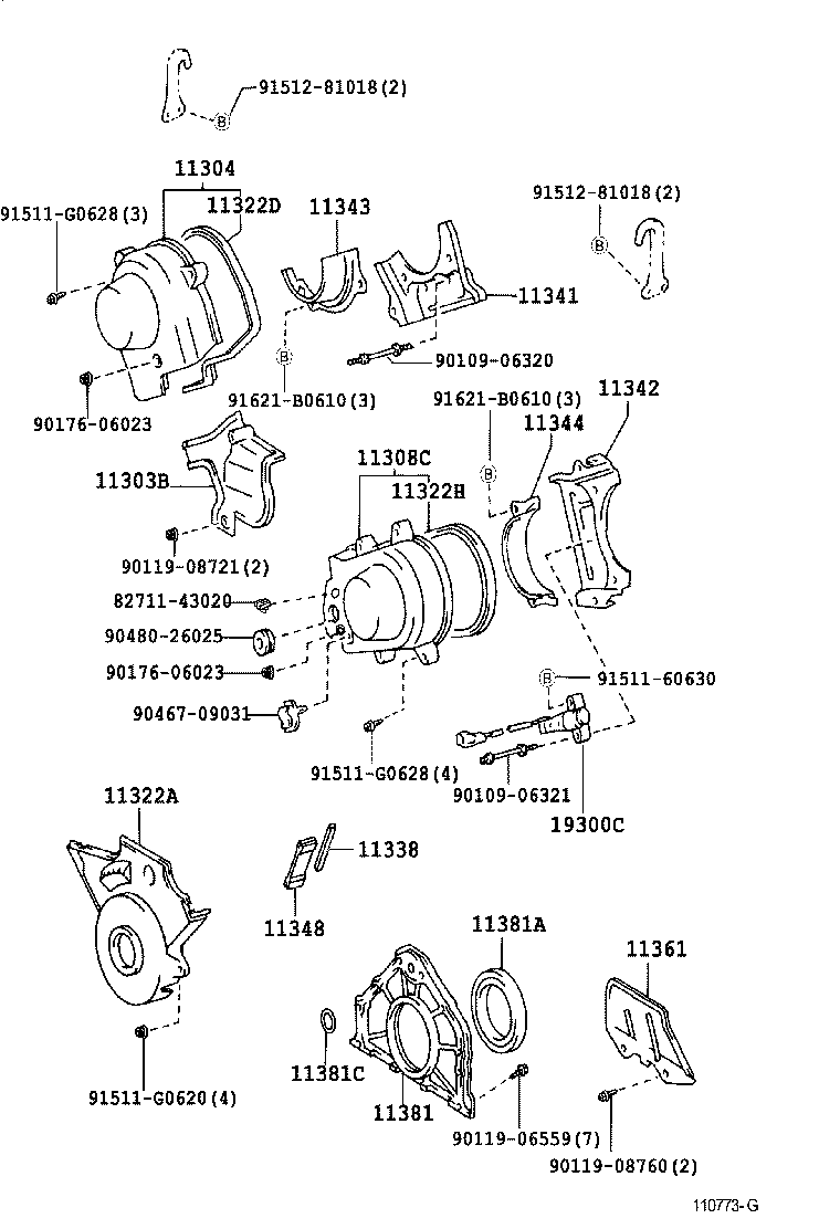 11302-46060 COVER, TIMING BELT, NO.1 product image