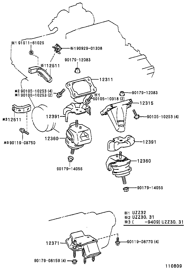 12360-50110 INSULATOR ASSY, ENGINE MOUNTING, FRONT product image