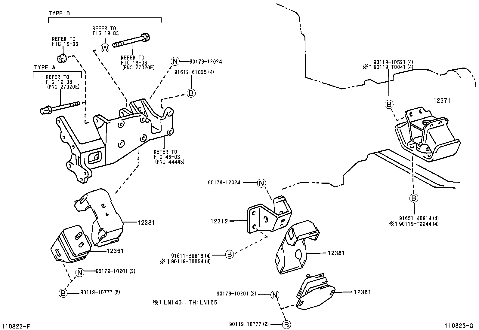 12371-05010 INSULATOR, ENGINE MOUNTING, REAR NO.1 product image