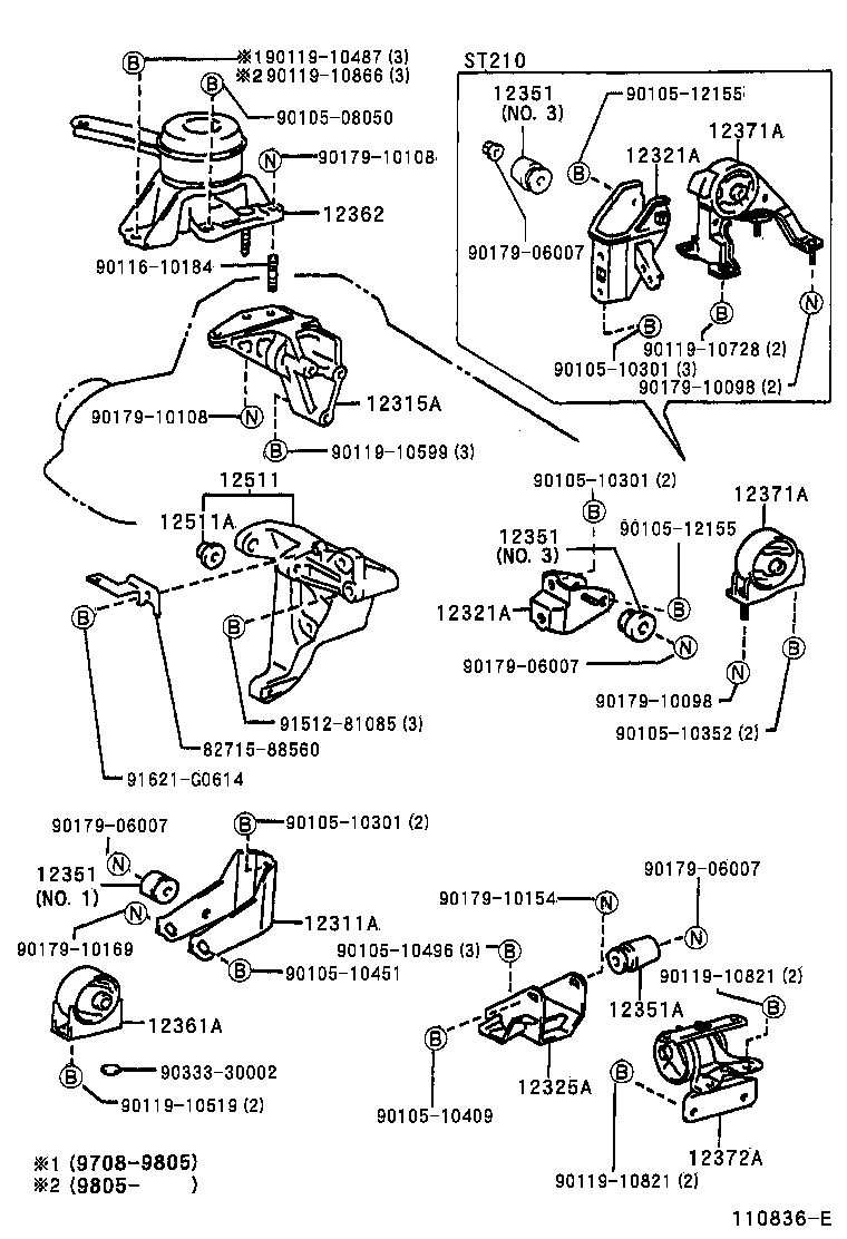 12321-74521 BRACKET, ENGINE MOUNTING, REAR(FOR TRANSVERSE ENGINE) product image