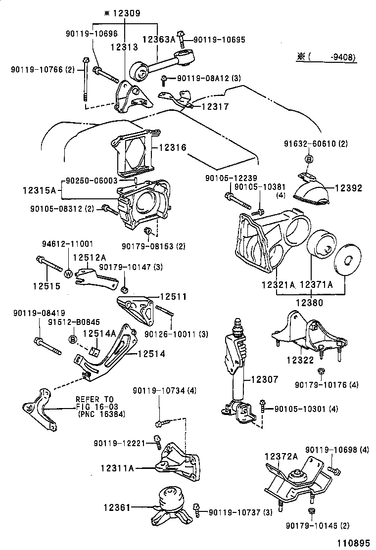 12311-0A010 BRACKET, ENGINE MOUNTING, FRONT(FOR TRANSVERSE ENGINE) product image