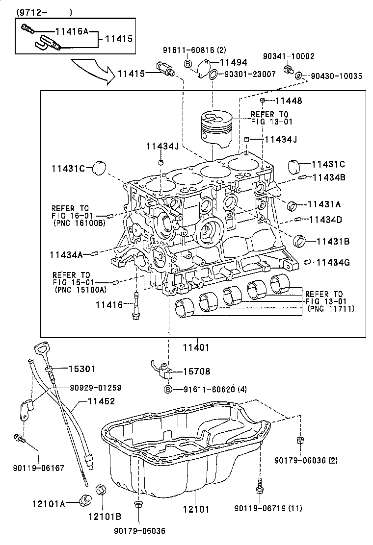 11401-59338 BLOCK SUB-ASSY, CYLINDER product image