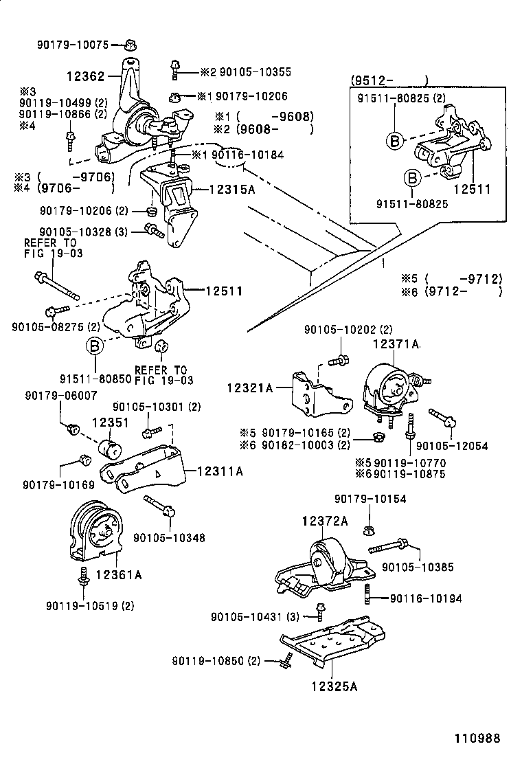 12315-74130 BRACKET, ENGINE MOUNTING, RH(FOR TRANSVERSE ENGINE) product image
