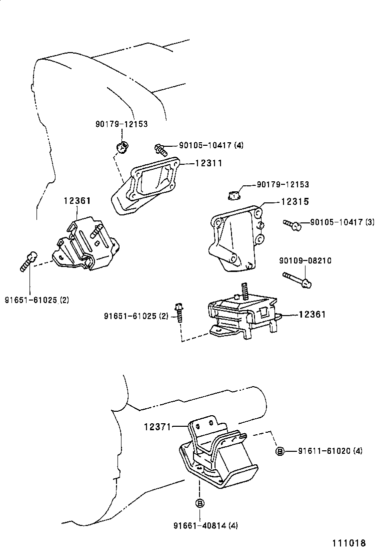 12311-46030 BRACKET, ENGINE MOUNTING, FRONT NO.1 RH product image