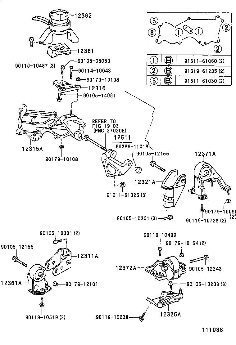 12321-11250 BRACKET, ENGINE MOUNTING, REAR(FOR TRANSVERSE ENGINE) product image