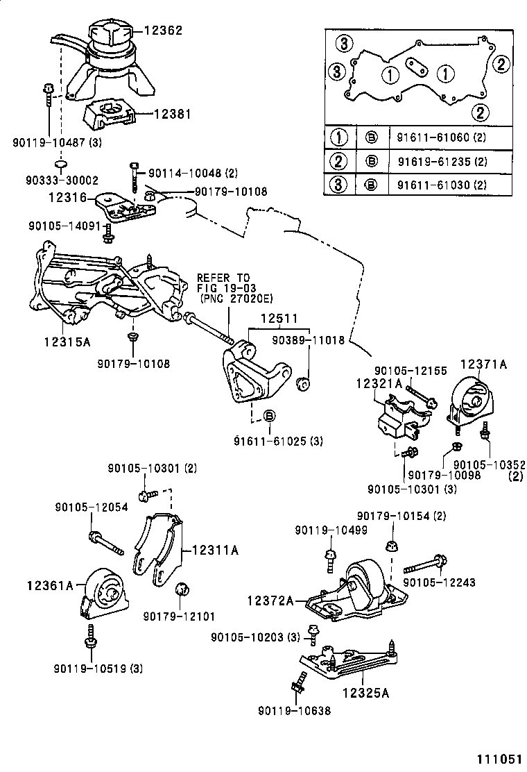 12321-11250 BRACKET, ENGINE MOUNTING, REAR(FOR TRANSVERSE ENGINE) product image