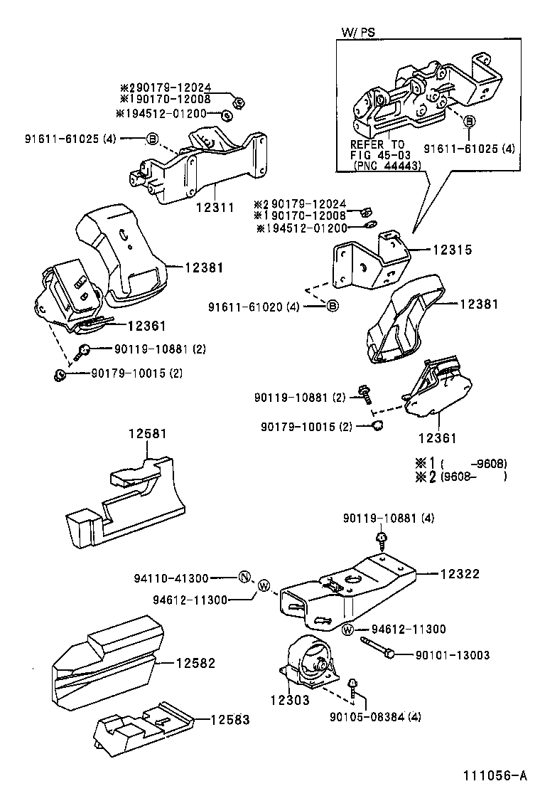 12361-54200 INSULATOR, ENGINE MOUNTING, FRONT product image
