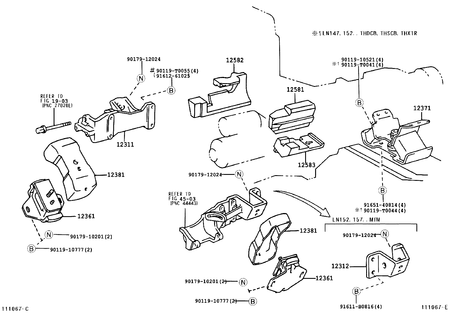12371-05010 INSULATOR, ENGINE MOUNTING, REAR NO.1 product image