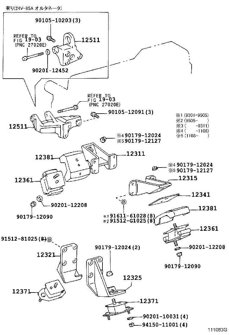 12311-78101 BRACKET, ENGINE MOUNTING, FRONT NO.1 RH product image