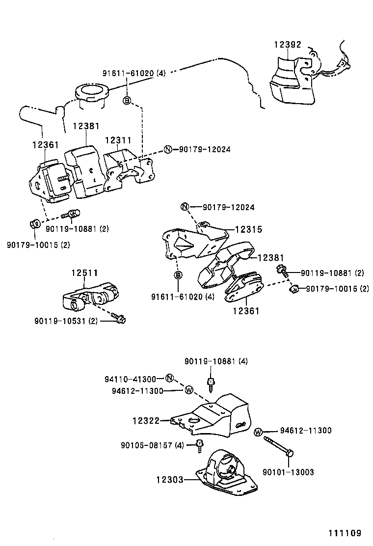 12321-54040 BRACKET, ENGINE MOUNTING, REAR, NO.1 product image