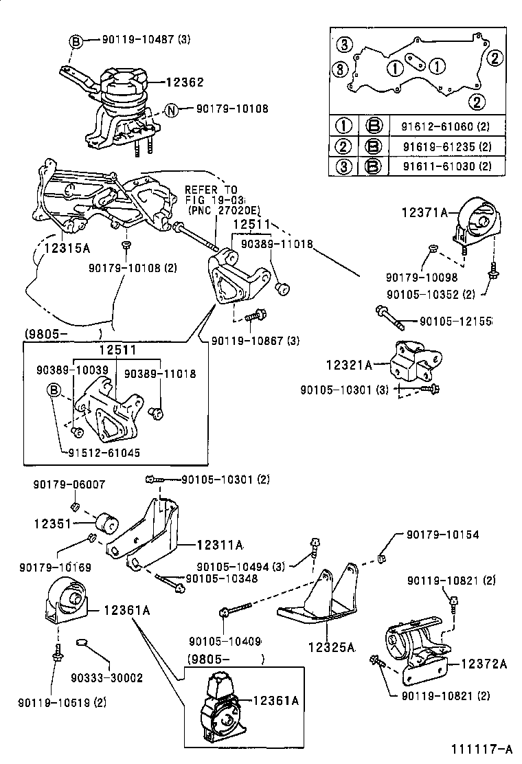 12321-11250 BRACKET, ENGINE MOUNTING, REAR(FOR TRANSVERSE ENGINE) product image