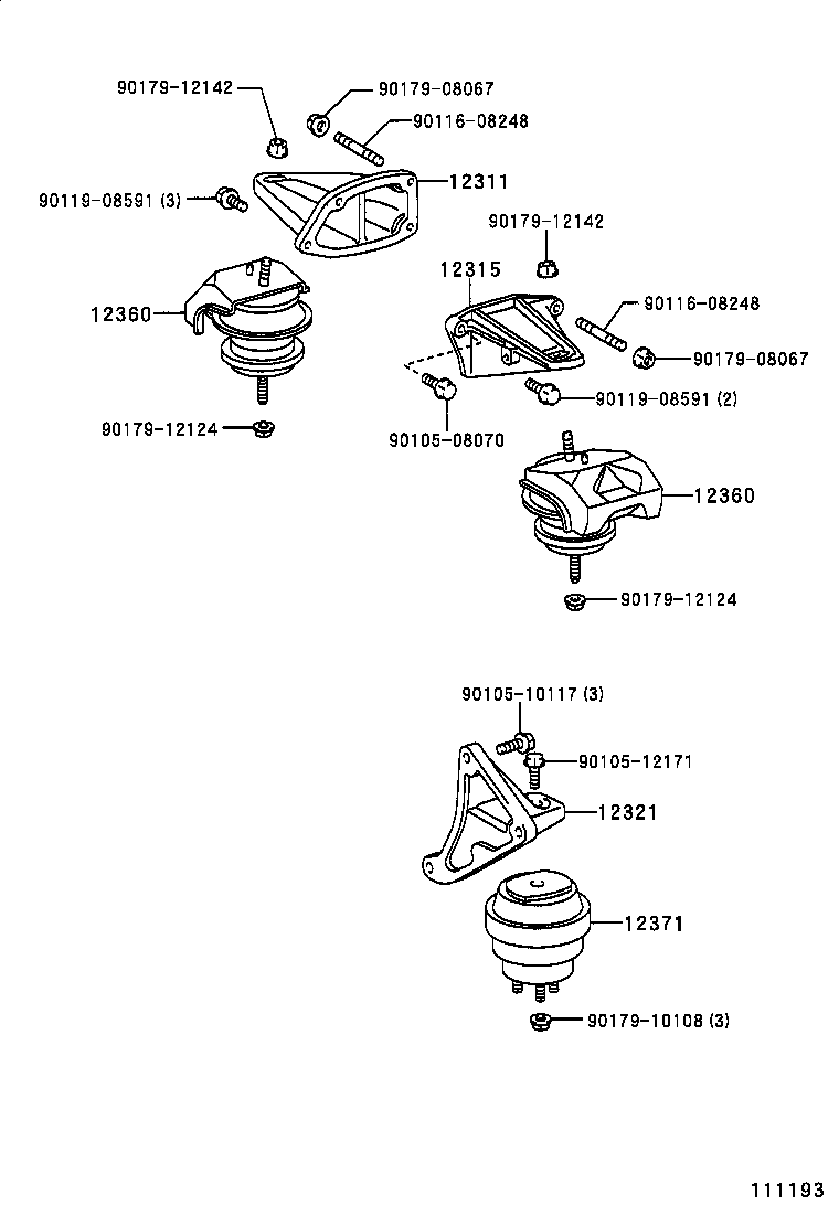 12311-74250 BRACKET, ENGINE MOUNTING, FRONT(FOR TRANSVERSE ENGINE) product image