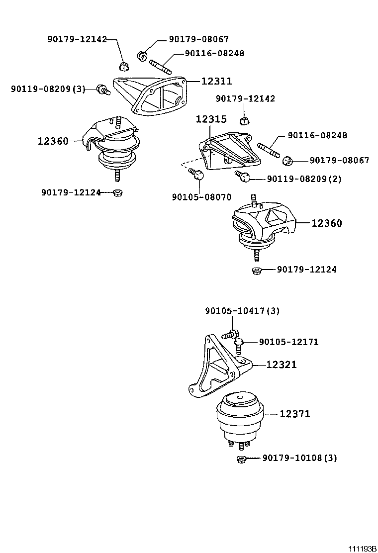 12512-74070 BRACKET, ALTERNATOR, NO.2 product image