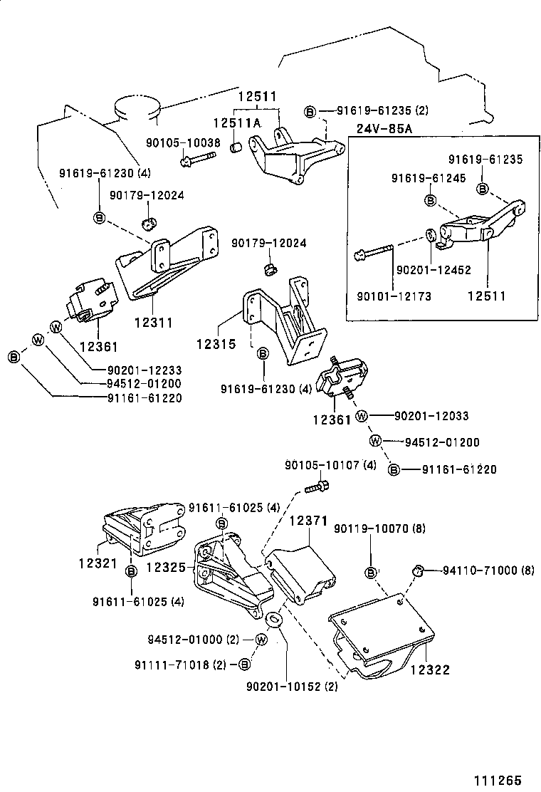 12512-61020 BRACKET, ALTERNATOR, NO.2 product image