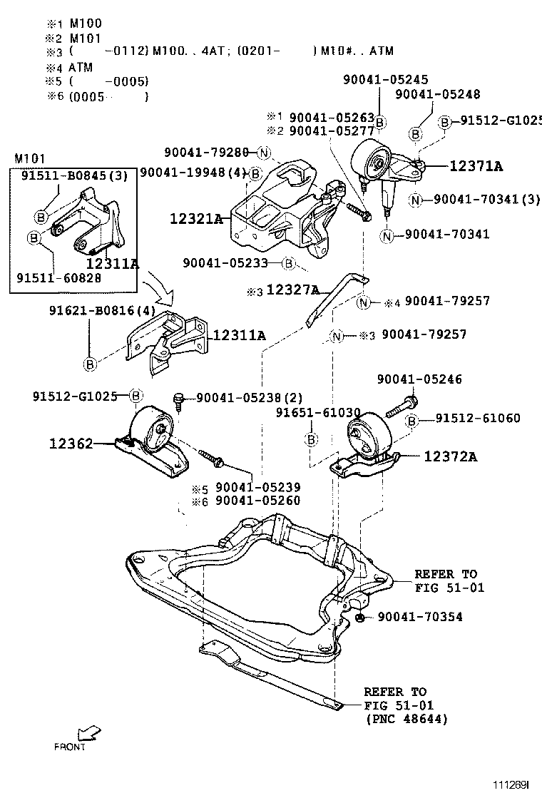 12321-97202 BRACKET, ENGINE MOUNTING, REAR(FOR TRANSVERSE ENGINE) product image