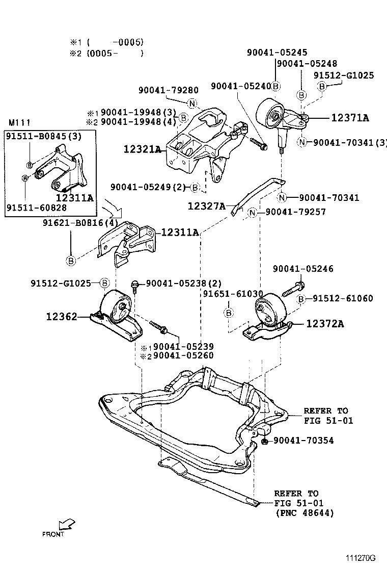 12321-97202 BRACKET, ENGINE MOUNTING, REAR(FOR TRANSVERSE ENGINE) product image