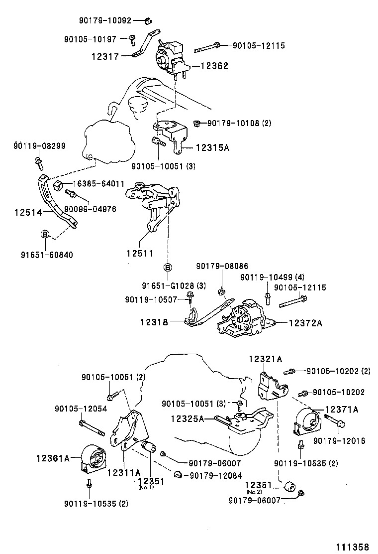 12361-64121 INSULATOR, ENGINE MOUNTING, FRONT(FOR TRANSVERSE ENGINE) product image