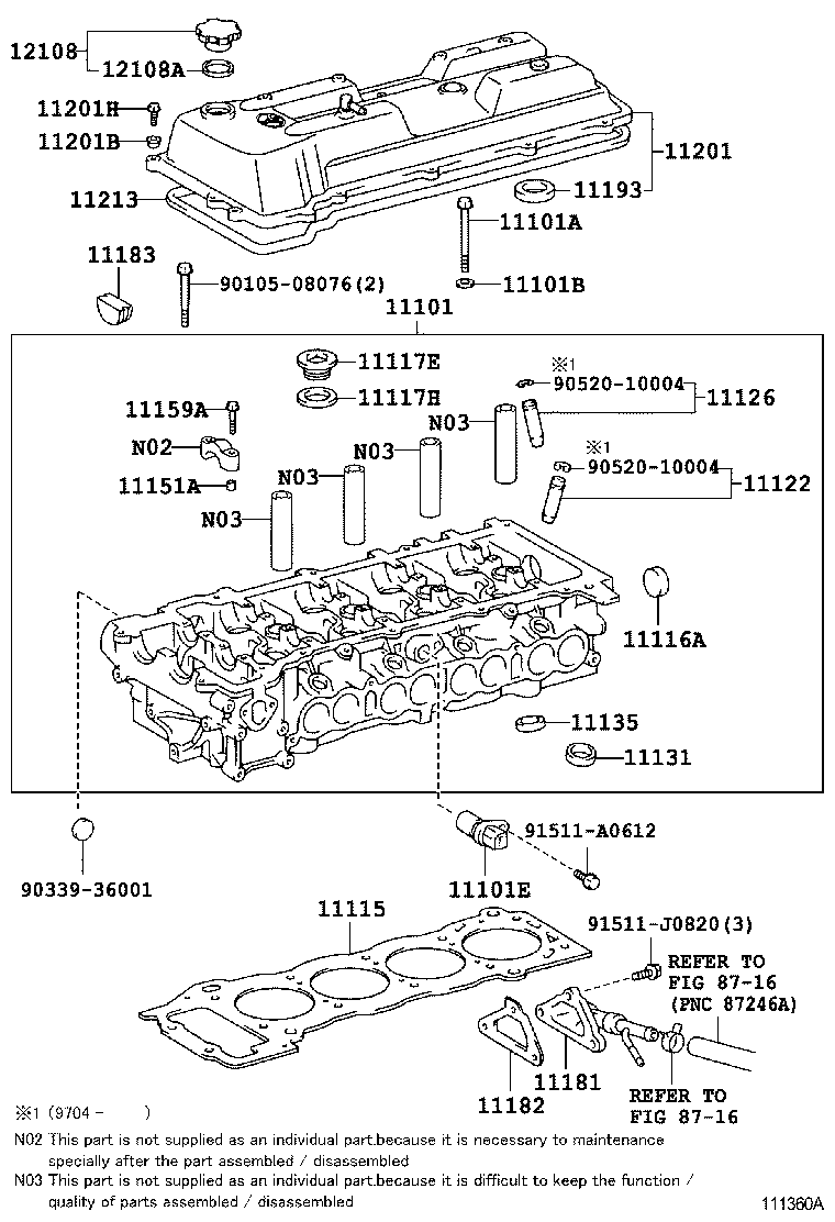 Toyota 11181-75021 PLATE, CYLINDER HEAD, REAR