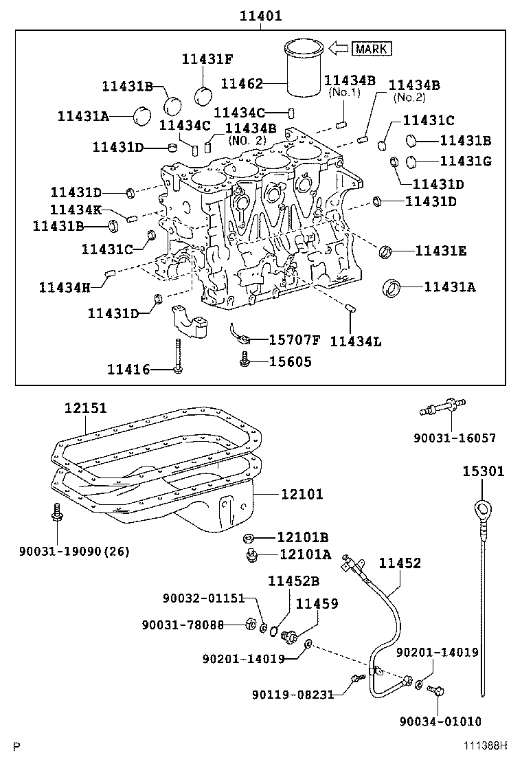 12101-78060 PAN SUB-ASSY, OIL, NO.2 product image