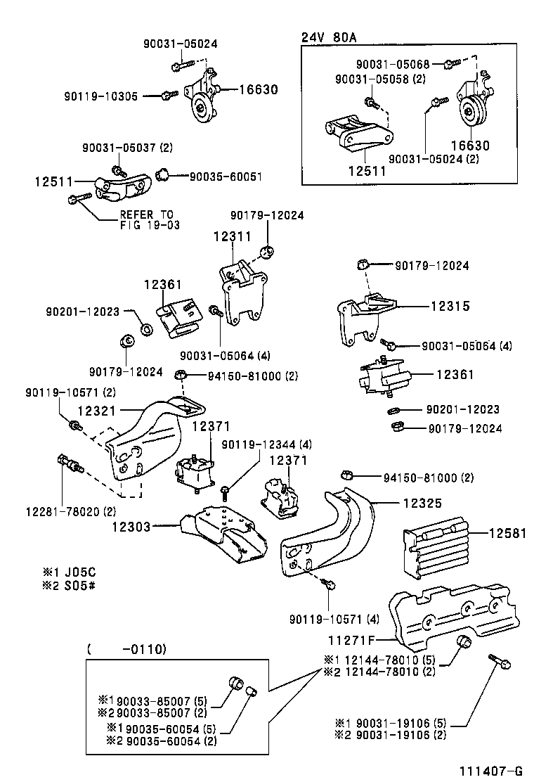 12361-78031 INSULATOR, ENGINE MOUNTING, FRONT product image