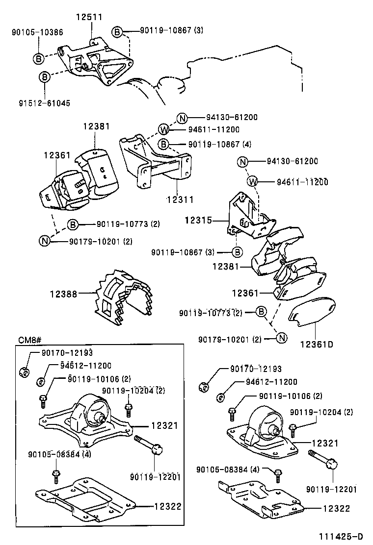 12303-64200 BRACKET, ENGINE MOUNTING, REAR, NO.1 product image