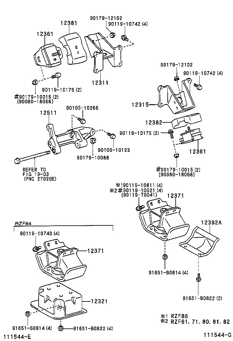 12361-05020 INSULATOR, ENGINE MOUNTING, FRONT product image