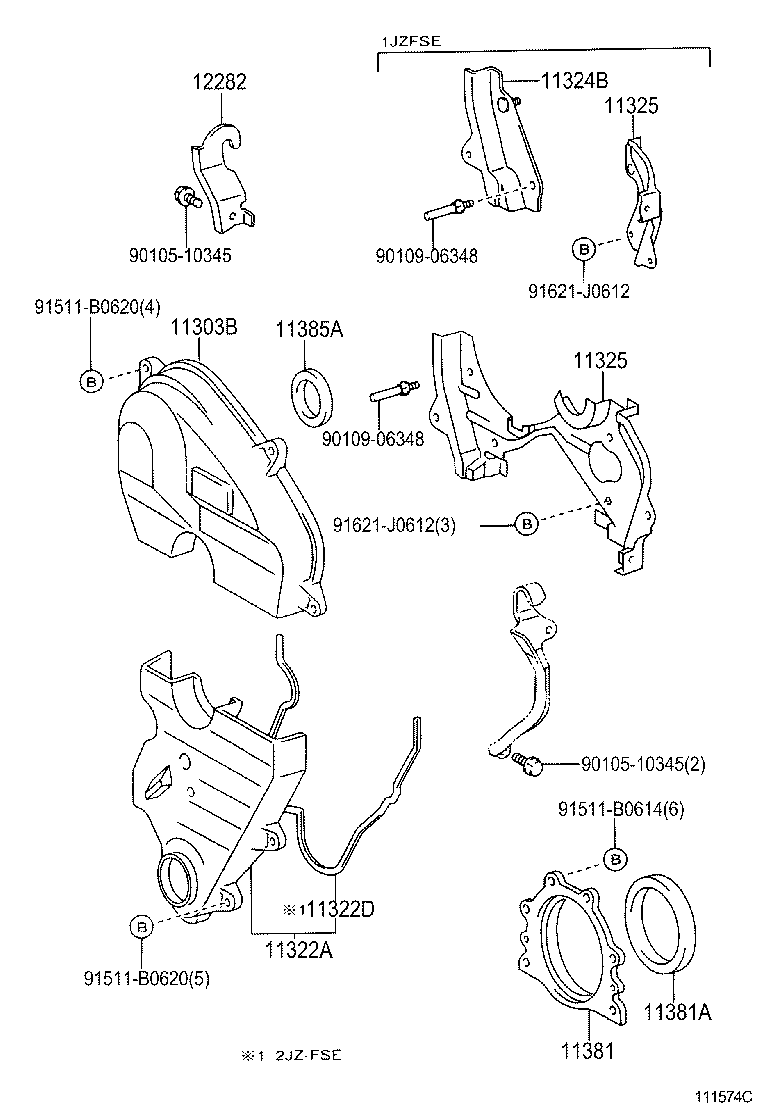 11302-46060 COVER, TIMING BELT, NO.1 product image