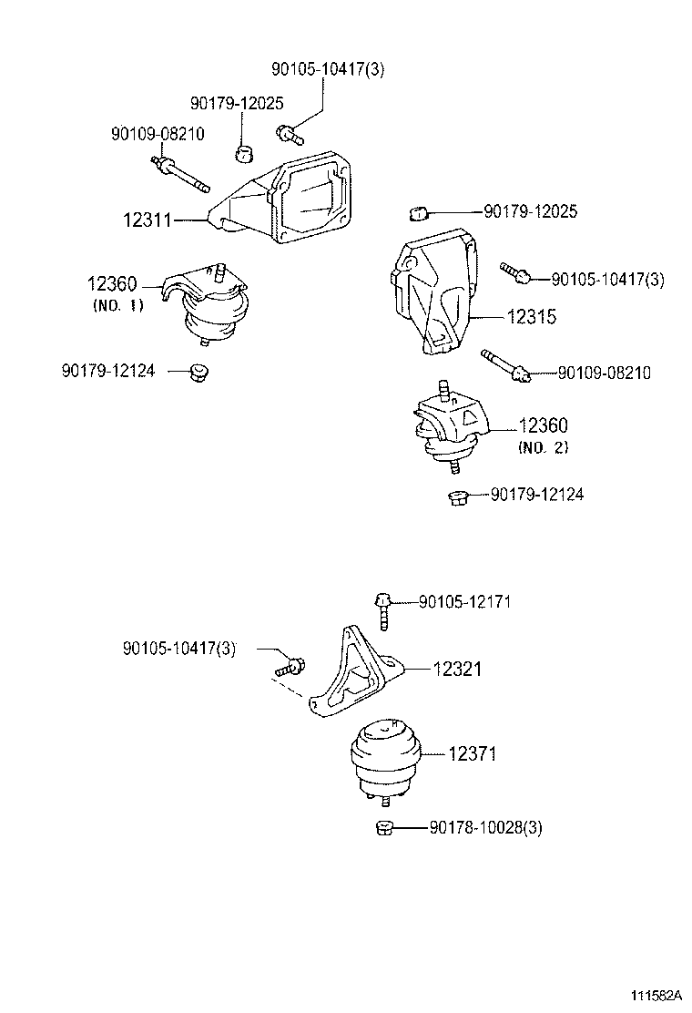 12361-50092 INSULATOR, ENGINE MOUNTING, FRONT product image