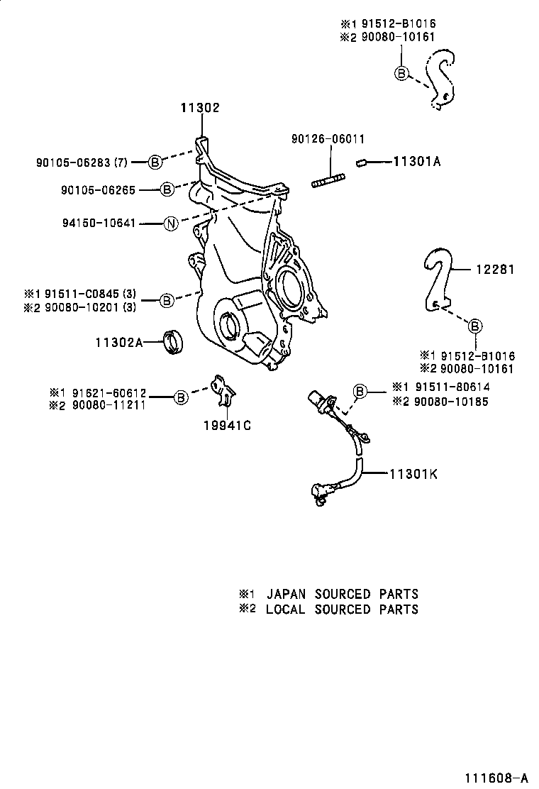 11302-02040 COVER SUB-ASSY, TIMING CHAIN OR BELT product image