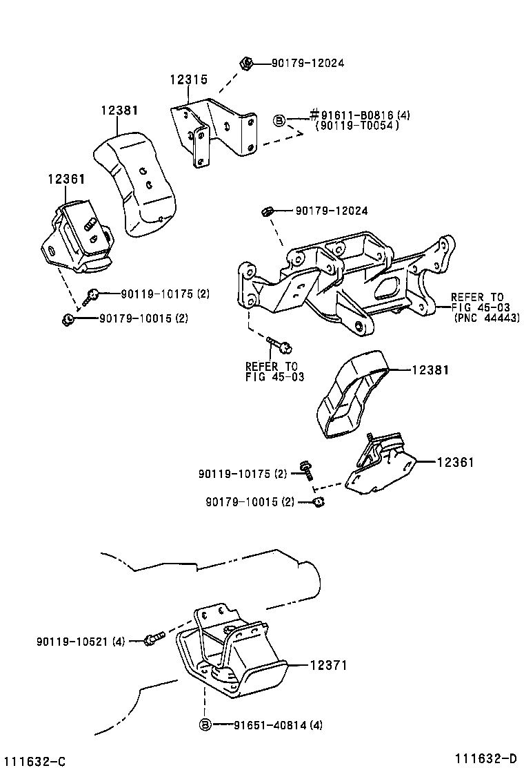 12315-54040 BRACKET, ENGINE MOUNTING, FRONT NO.1 LH product image