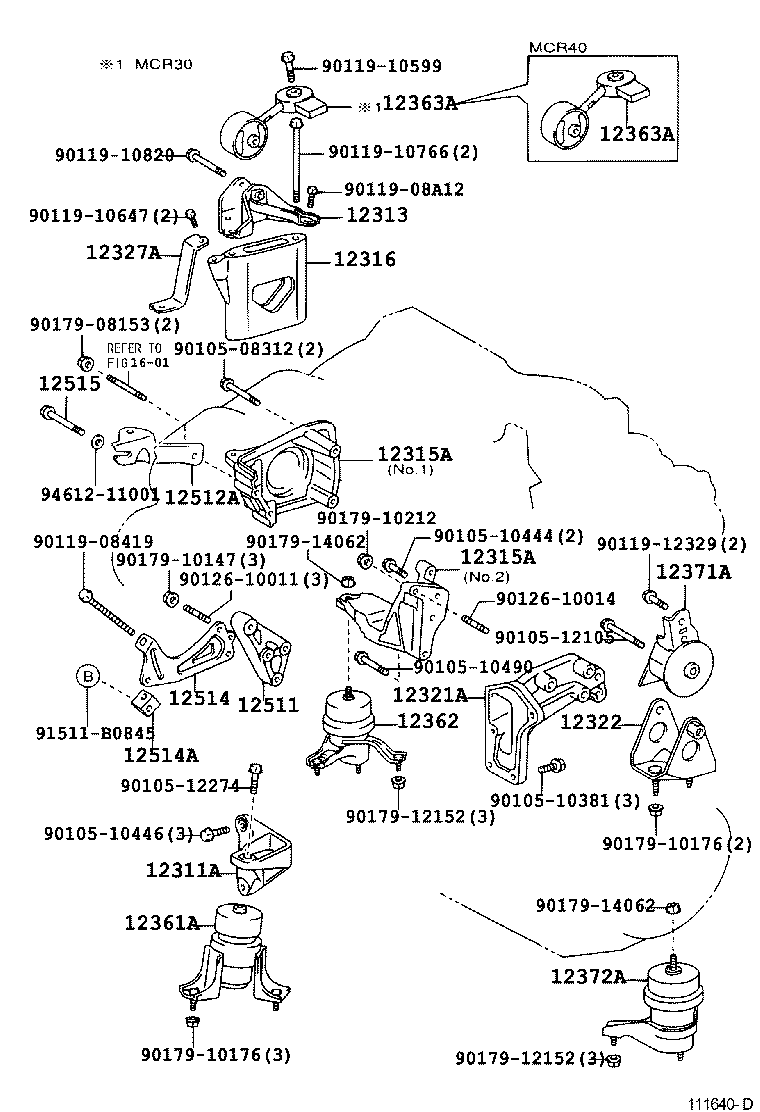 12361-20100 INSULATOR, ENGINE MOUNTING, FRONT(FOR TRANSVERSE ENGINE) product image