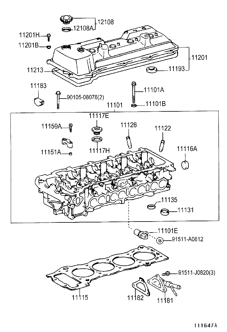 11101-58111 HEAD SUB-ASSY, CYLINDER product image