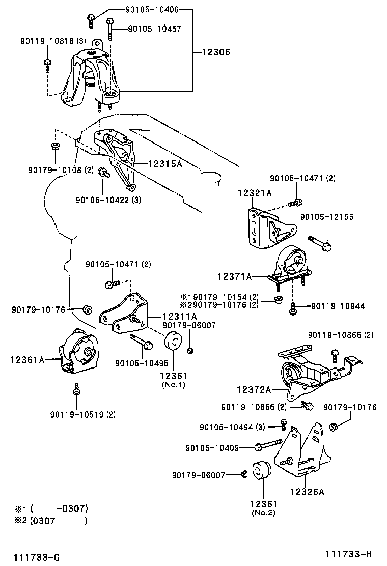 12371-22120 INSULATOR, ENGINE MOUNTING, REAR product image
