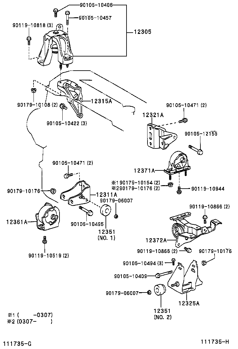 12311-27050 BRACKET, ENGINE MOUNTING, FRONT(FOR TRANSVERSE ENGINE) product image