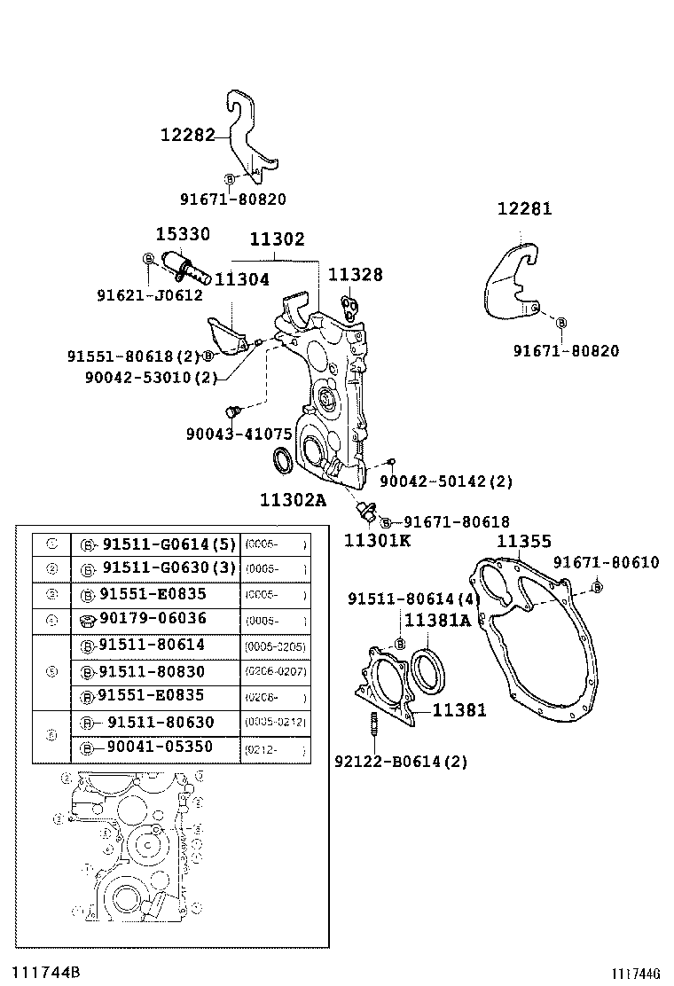 90043-03082 GASKET, TIMING BELT COVER, NO.2 product image